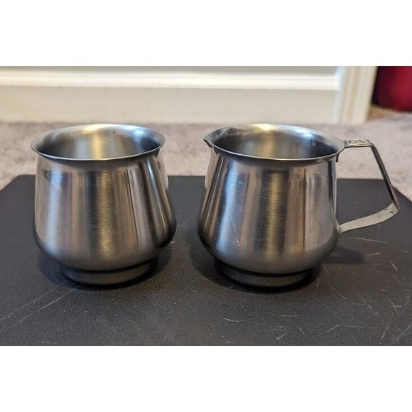 International Decorator Stainless Steel Cream & Sugar Set 18-8 - Picture 1 of 5